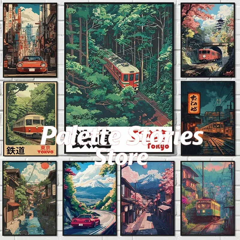 1PC frameless  Oil Painting By - огляд і ціна Japanese Tokyo Lifestyle